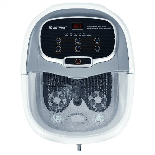 Portable All-In-One Heated Foot Bubble Spa Bath Motorized Massager