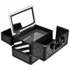 Beauty Cosmetic Makeup Case with Mirror & Extendable Trays