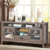 Tall TV Stand with Glass Storage & Drawer