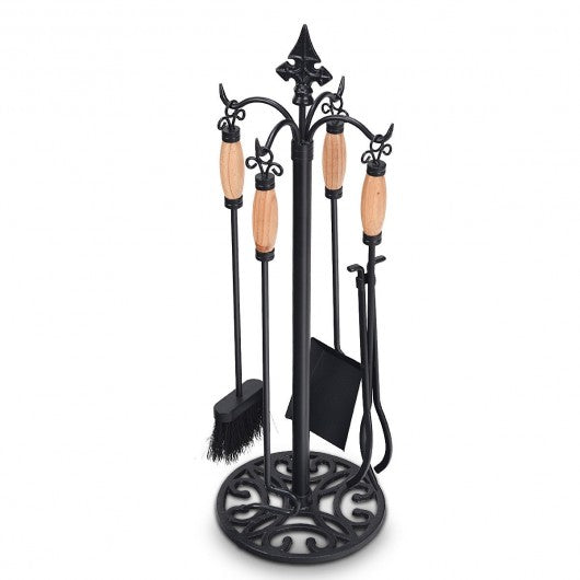 5 Pieces Fireplace Iron Tools Set