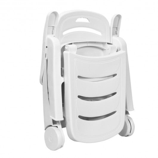 5-Position Adjustable Folding Chaise Rolling  Lounge Chair