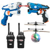 Infrared Laser Tag Guns Game with 2 Walkie Talkies & Flying Ball-Blue