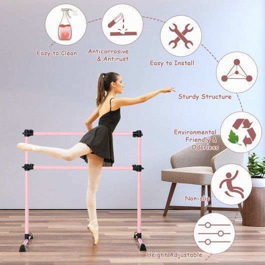 4ft Portable Height Adjustable Freestanding Ballet Barre
