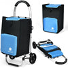 Folding Utility Shopping Trolley with Removable Bag-Blue