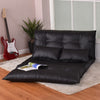 Foldable PU Leather Leisure Floor Sofa Bed w/ 2 Pillows