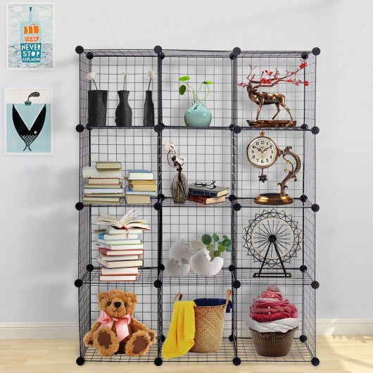 DIY 12 Cube Grid Wire Cube Shelves