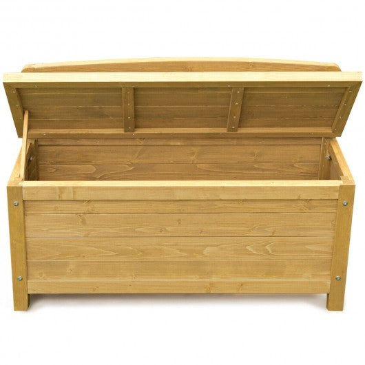 16.5 Gallon Wood Storage Bench Deck Outdoor Seating 35.5