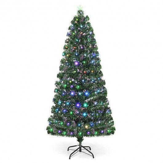 5' / 6' / 7' Fiber Optic Artificial Christmas Tree with LED Lights-5'