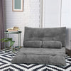 6-Position Adjustable Sleeper Lounge Couch with 2 Pillows-Gray