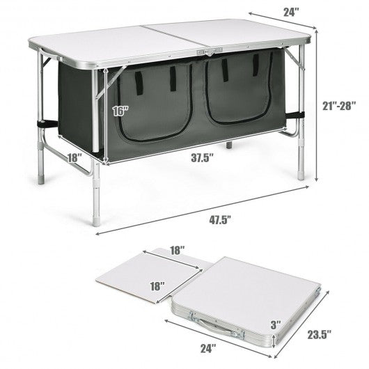 Height Adjustable Folding Camping  Table