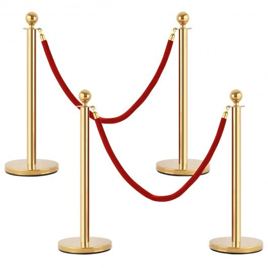 4 pcs Stanchion Posts Queue Pole