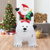 6.5 ft Christmas Inflatable Santa Riding Polar Bear with Shaking Head LED Lights