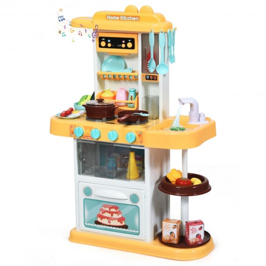 Kitchen Playset with Realistic Lights & Sounds-Yellow