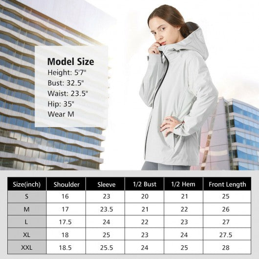 Women's Waterproof & Windproof Rain Jacket with Velcro Cuff