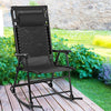 Zero Gravity Folding Rocking Chair Rocker Porch-Black