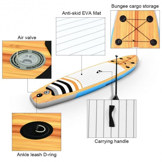 10' Inflatable Stand up Paddle Board Surfboard SUP with Bag