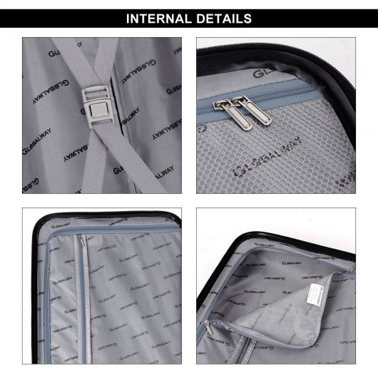 3 pcs Luggage Set Travel Trolley Suitcase with TSA Lock-Black