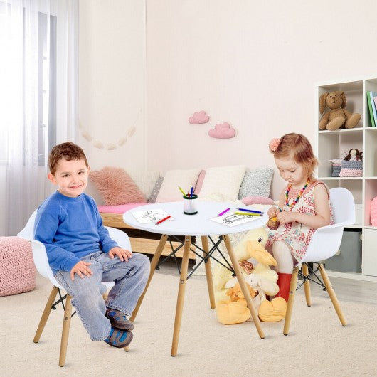 3 Piece Kids Modern Round Table Chair Set