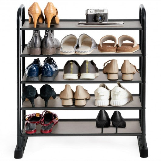 5-Tier Metal Frame Shoe Rack Space-saving Shoe Organizer