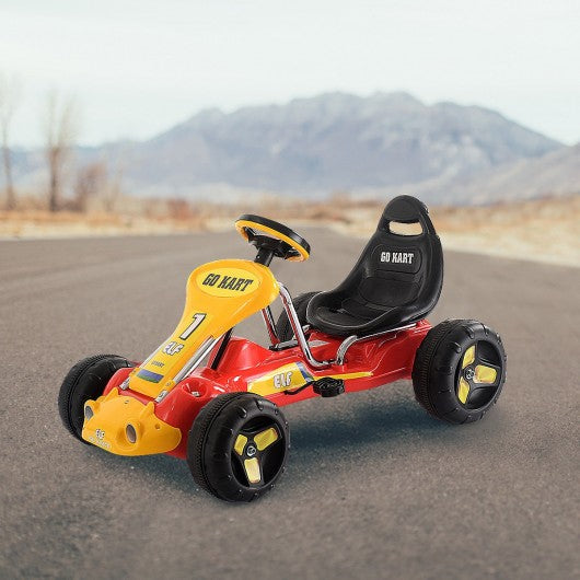 Go Kart Kids Ride On Car Pedal Powered Car 4 Wheel Racer Toy Stealth Outdoor-Red