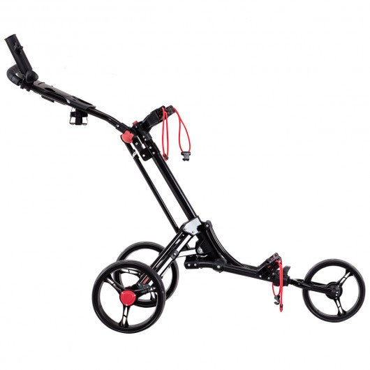 Foldable 3 Wheel Golf Pull Push Cart Trolley