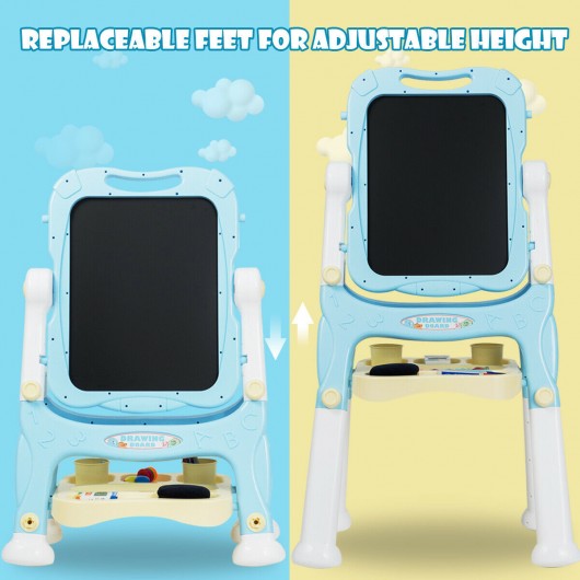 Kids Height Adjustable Double Side Magnetic Art Easel