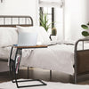 C-shaped End Side Sofa Table Vintage Accent Snack