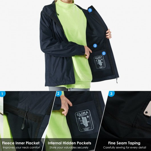 Women's Waterproof & Windproof Rain Jacket with Velcro Cuff