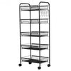 5 Tier Mesh Rolling File Utility Cart Storage Basket