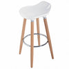 Set of 2 ABS Bar Stool with Wooden Legs