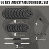 66 LBS 16 Adjustable Plates Fitness Dumbbell