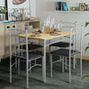 5 Piece Dining Set Table & 4 Chairs with Metal Legs