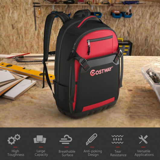 Tool Backpack Heavy Duty Jobsite Tool Bag 26 Pockets