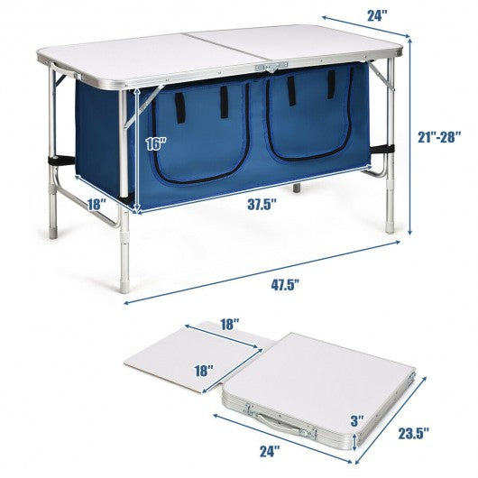 Height Adjustable Folding Camping  Table