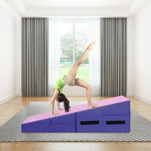 Folding Wedge Exercise Gymnastics Mat with Handles
