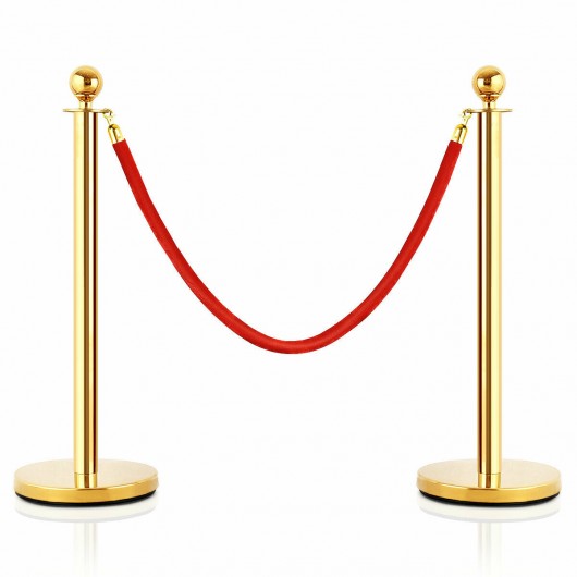 2pcs Barrier Crowd Control Stanchion Queue Velvet Rope