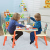 Kids Table and 2 Chairs Set with Cartoon Pattern