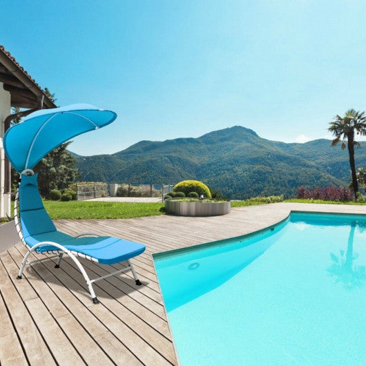 Patio Hanging Swing Hammock Chaise Lounger Chair with Canopy