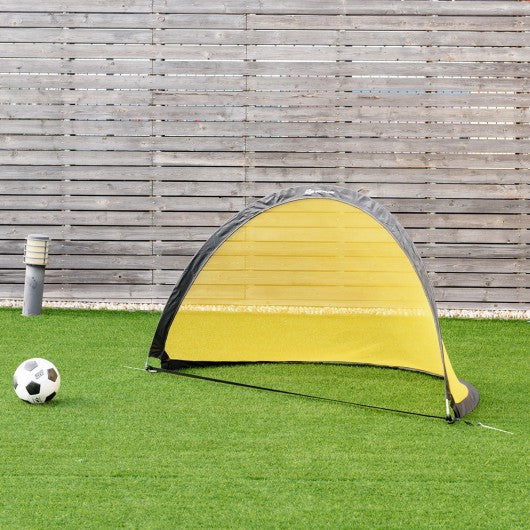 6' 4' 2.5' Set of 2 Portable Pop-Up Soccer Goals Net-6'