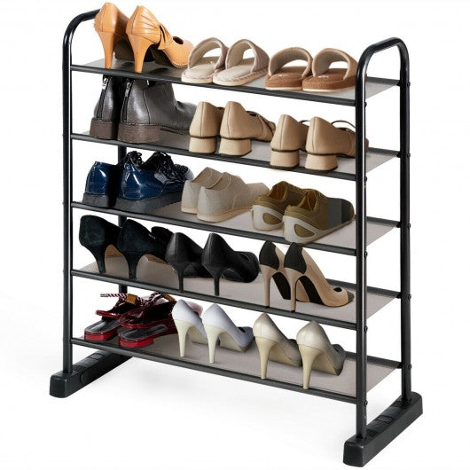 5-Tier Metal Frame Shoe Rack Space-saving Shoe Organizer