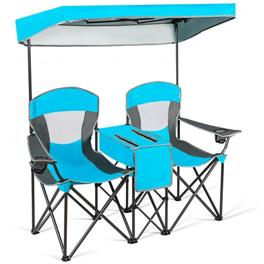 Portable Folding Camping Canopy Chairs w/ Cup Holder