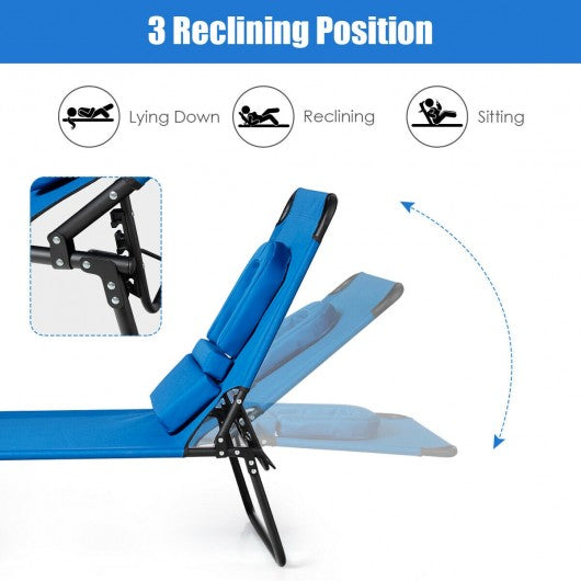 Folding Chaise Lounge Chair Bed Adjustable Outdoor Recliner