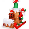 6Ft Long Inflatable Santa Claus Flying Airplane