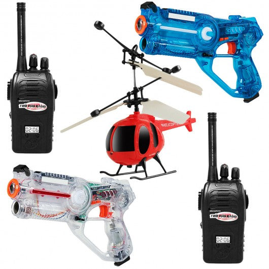Infrared Laser Tag Guns Game with 2 Walkie Talkies & Helicopter
