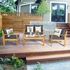 Outdoor 4PCS Acacia Wood Chat Set