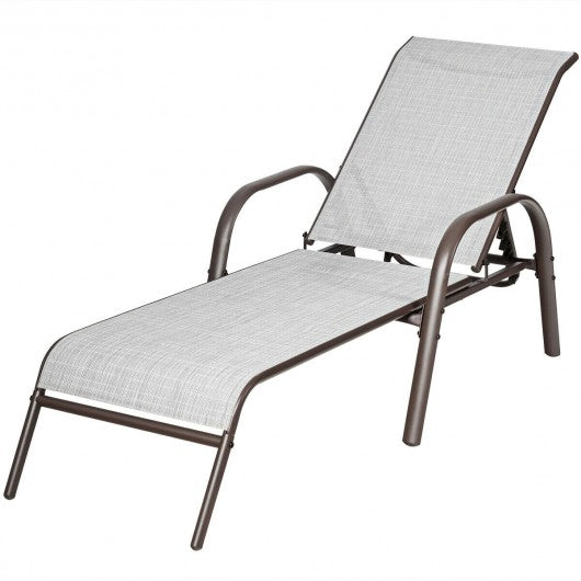 Set of 2 Patio Lounge Chairs-White