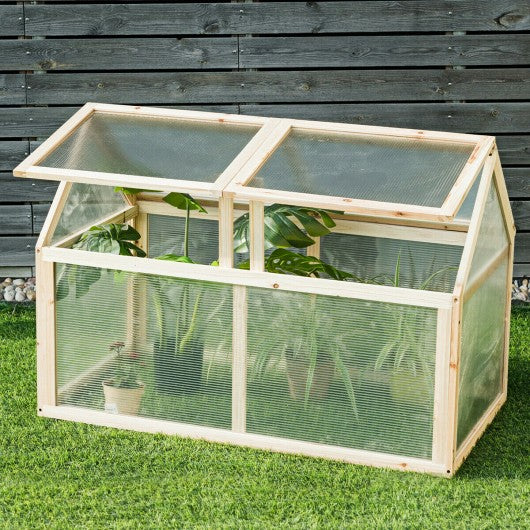 Outdoor Indoor Garden Wooden Cold Frame Greenhouse