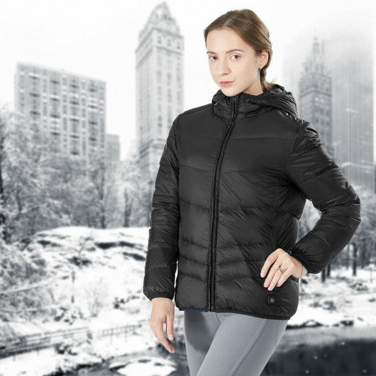Hooded Electric USB Women's Down Heated Jacket