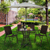 Outdoor Patio Rattan Square Table with Glass Top