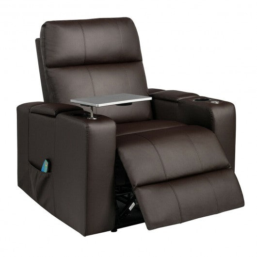 Massage Recliner Chair Seating with Swivel Tray&Remote Control